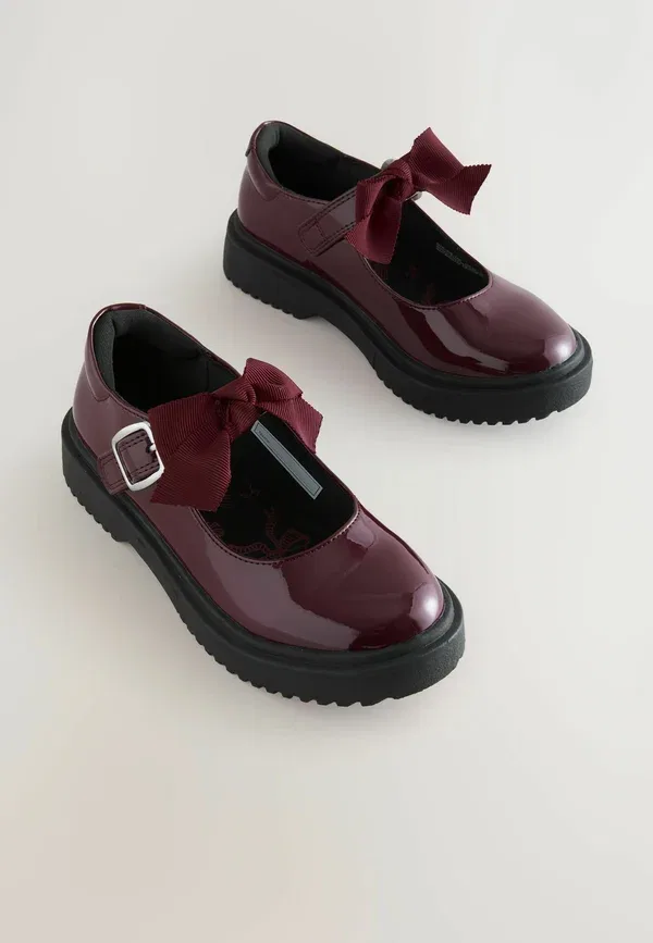 Туфли с пряжкой/бантиком Regular fit - bow chunky mary jane school shoes Next Burgundy Red, красный/бордовый — фото 2