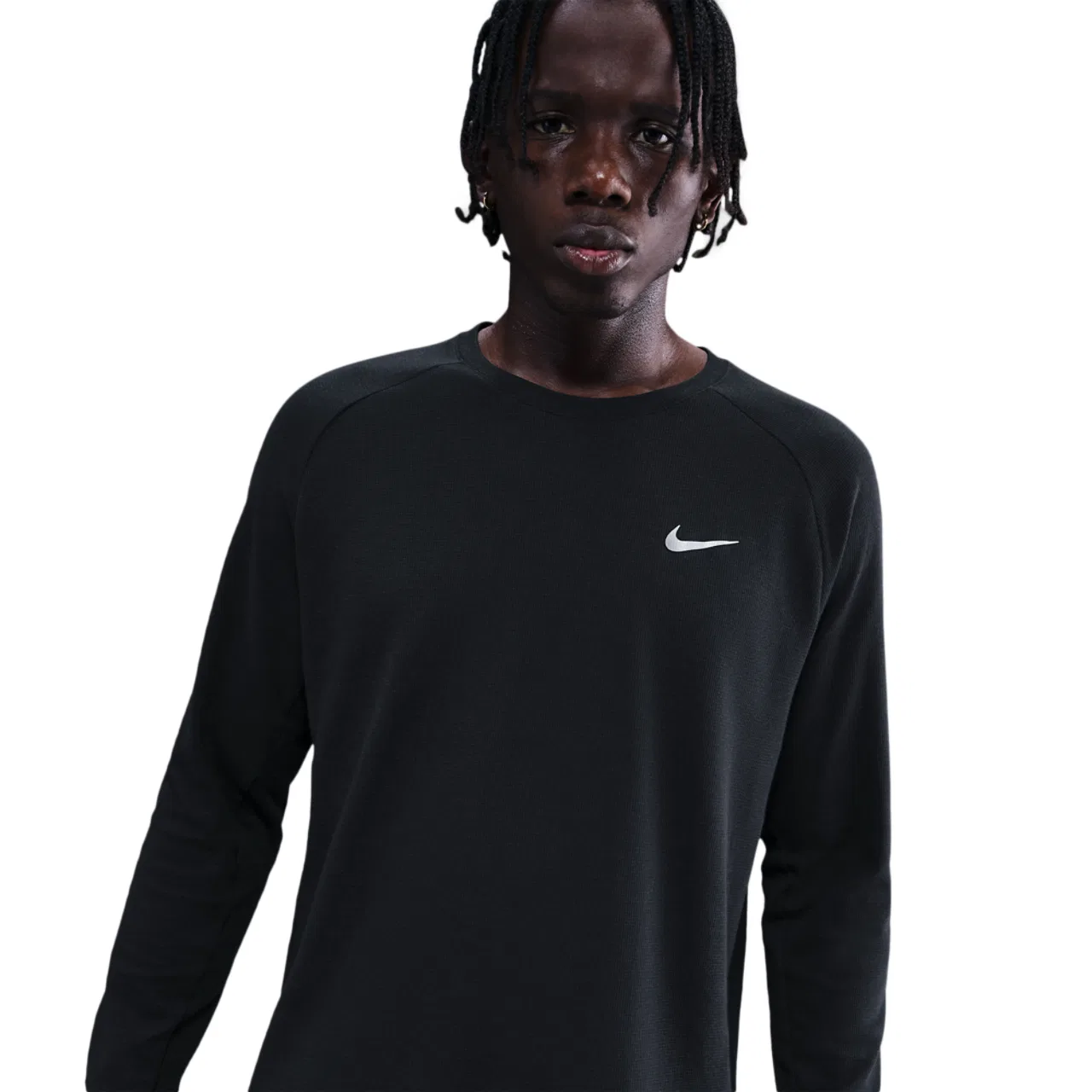 Мужская олимпийка Dri-FIT STRIDE WAFFLE CREW Nike, цвет Black/Reflective Silver