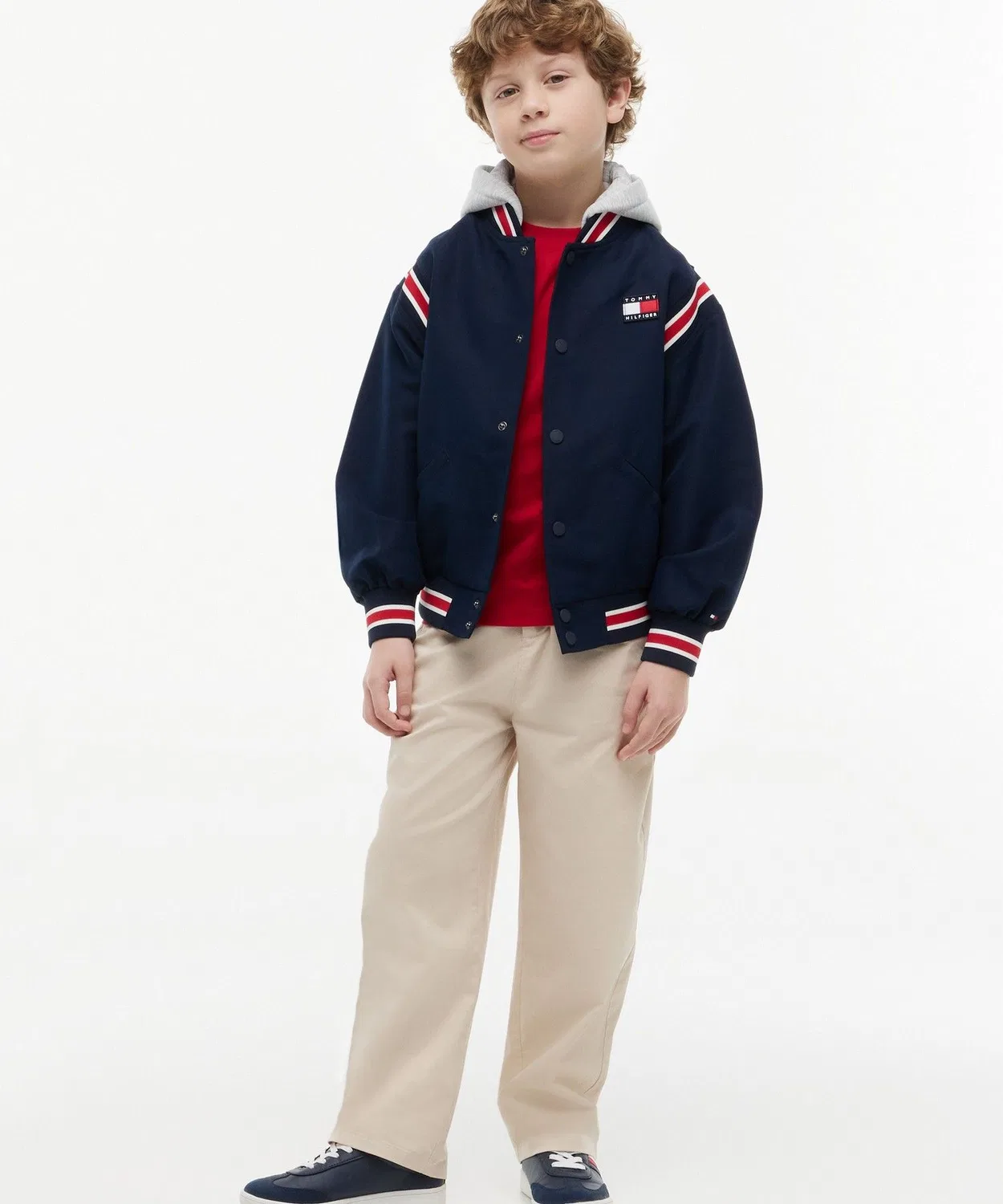 Детская куртка-бомбер с капюшоном TOMMY HILFIGER, Navy — фото 2
