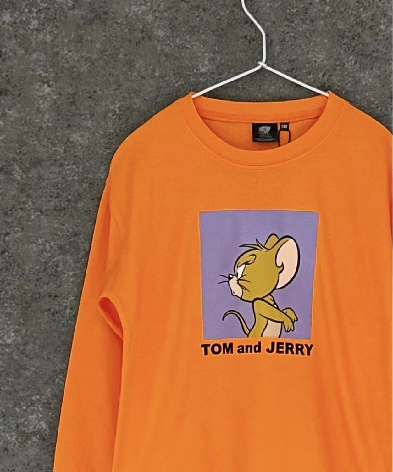 Детский лонгслив оверсайз с принтом Tom and Jerry TOM&JERRY, Orange