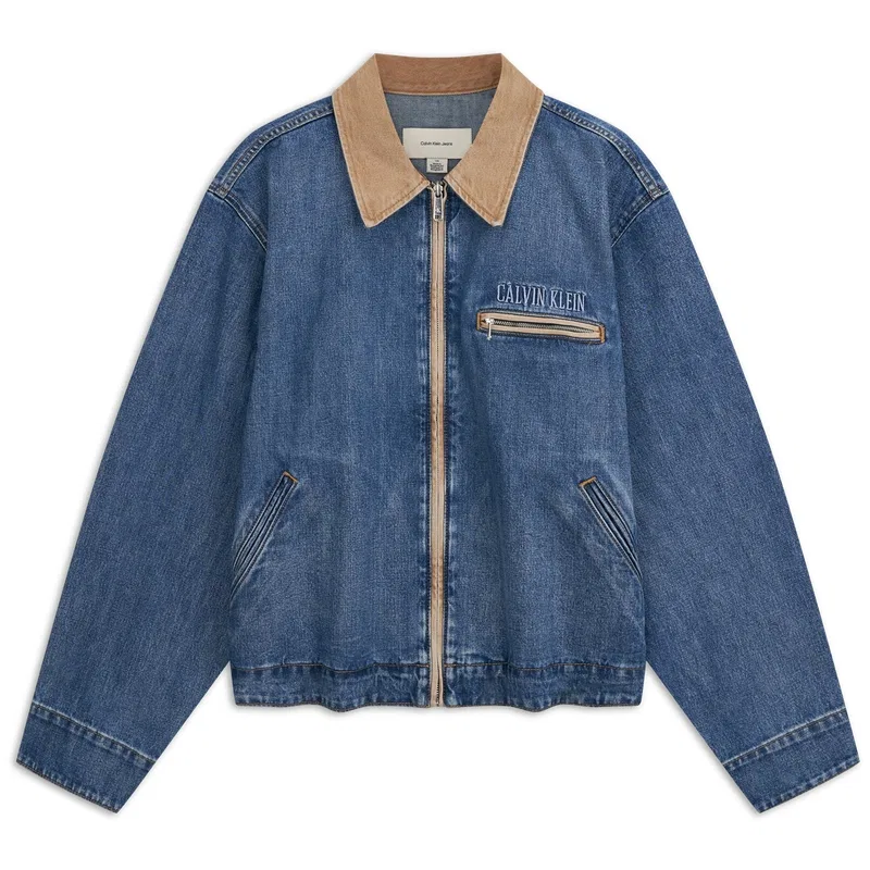 Мужская джинсовая куртка с отложным воротником Calvin Klein, 8WO Denim Blue
