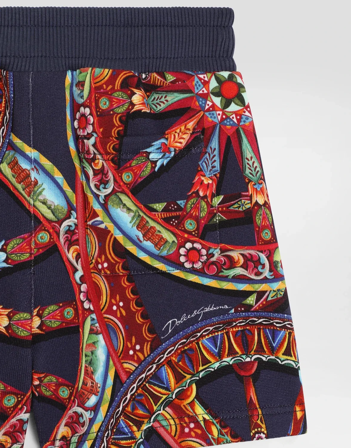 Бермуды из флиса с принтом «каретто» DOLCE & GABBANA, бежевый — фото 4