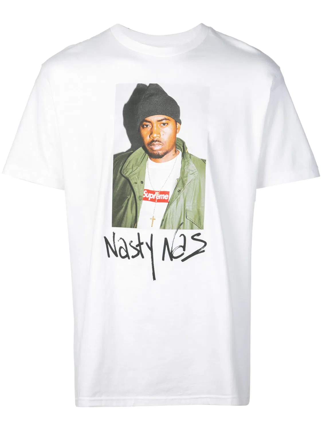 Supreme Футболка Nasty Nas белая