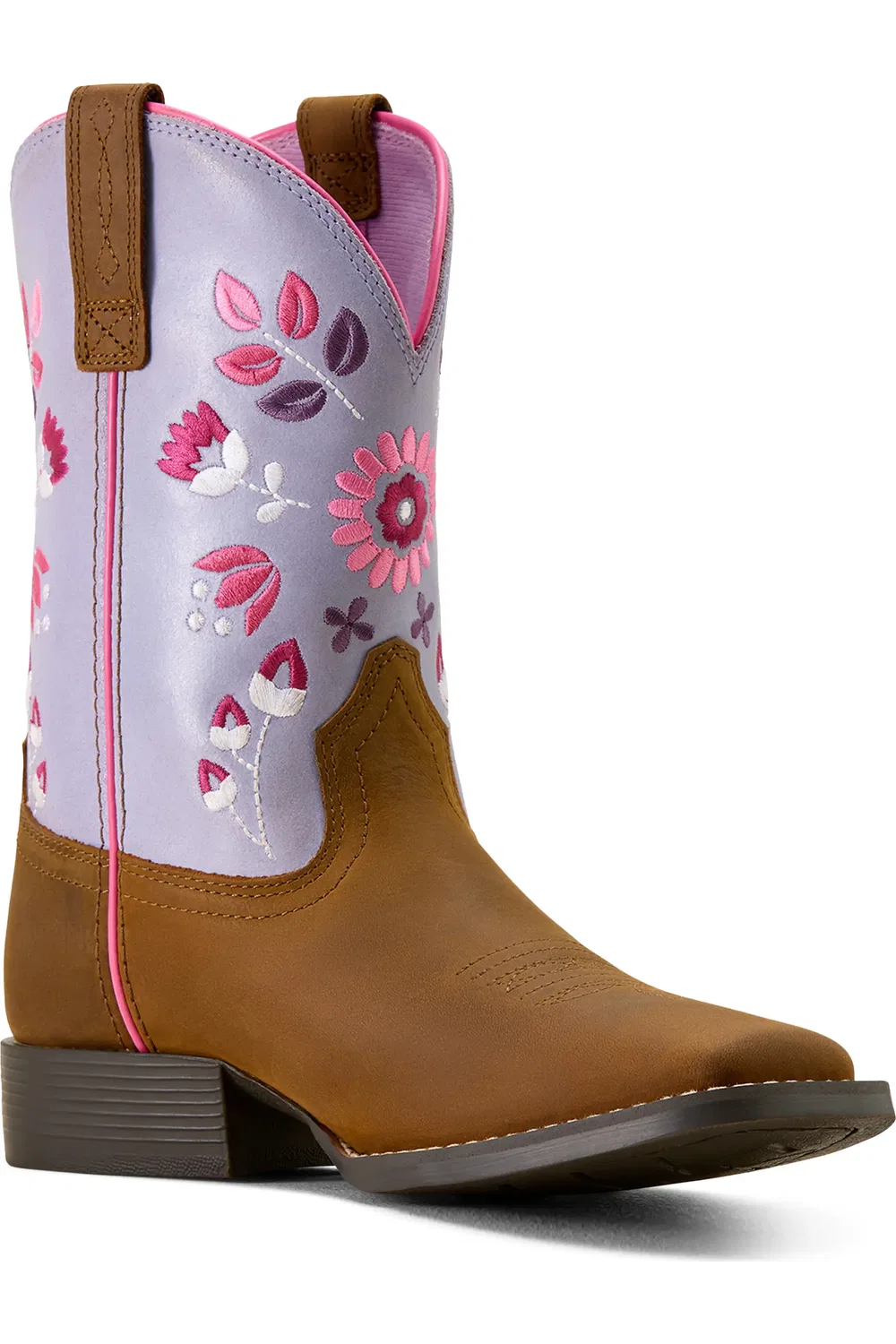 Детские ковбойские сапоги с цветочным принтом Wild Bloom Ariat, Distressed Brown