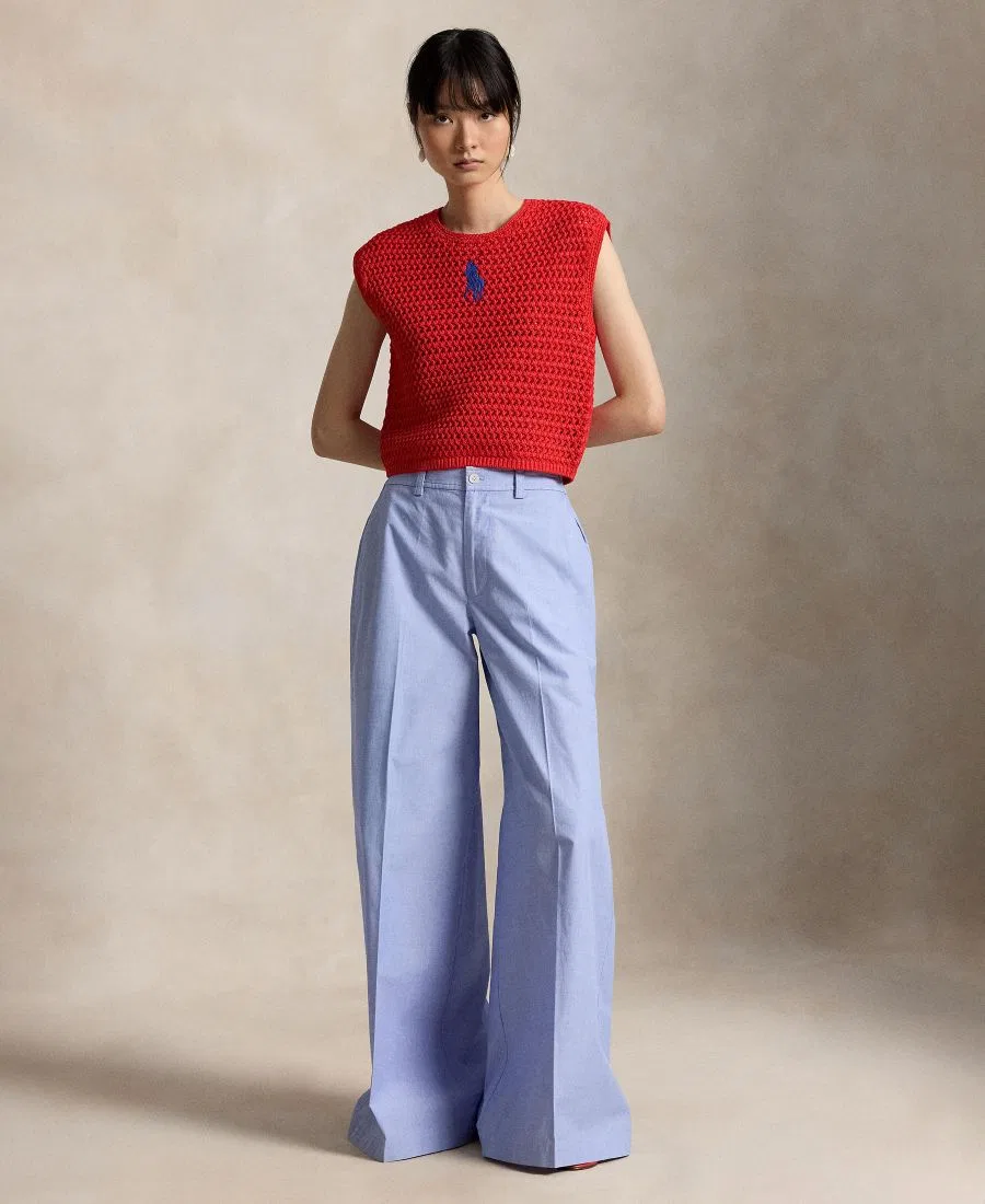 Женский свитер из хлопка крючком Big Pony Polo Ralph Lauren, Petal Rose — фото 2