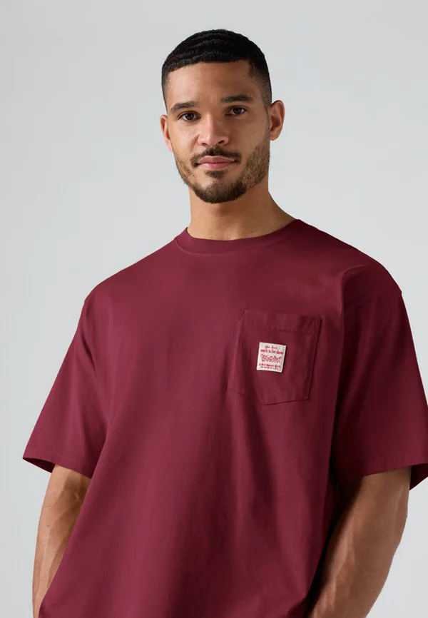 Рабочая футболка, базовая футболка Levi'S Workwear, Oxblood — фото 4