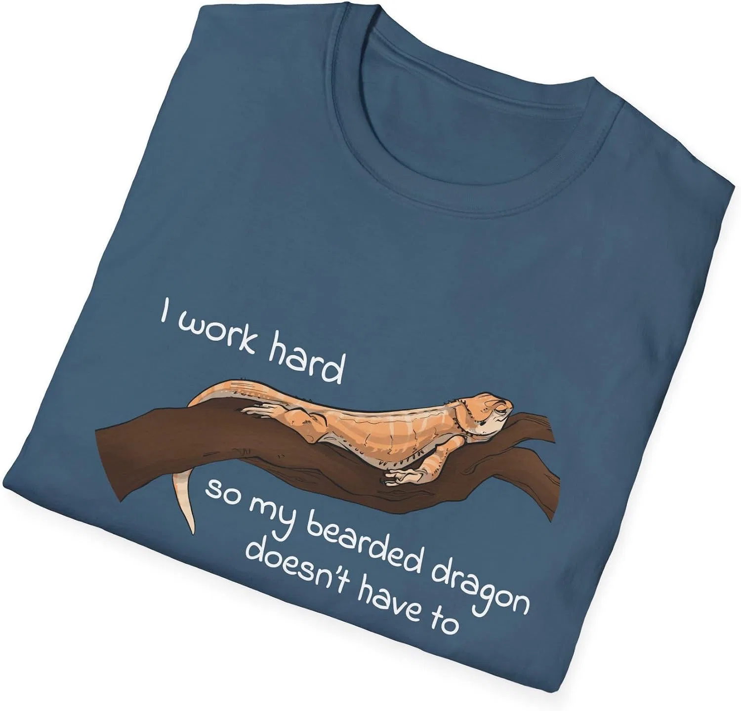 Футболка с принтом Funny Bearded Dragon Shirt, индиго/синий — фото 4