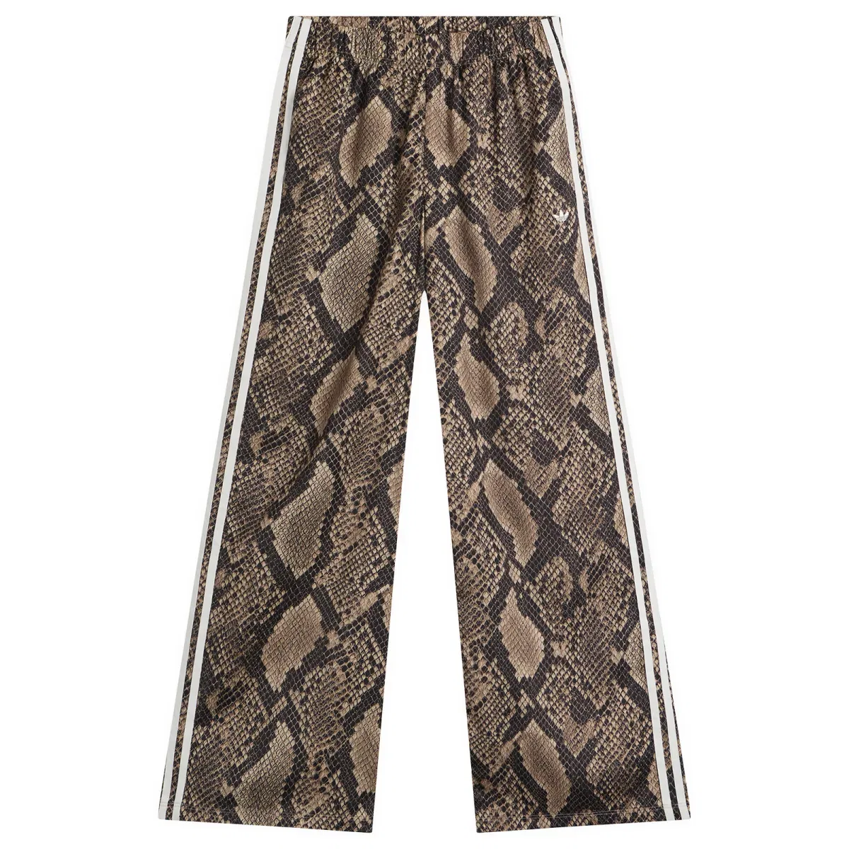 Штаны спортивные из сатина с принтом Satin Wide Leg Track Pant Adidas, Linen & Magic Beige