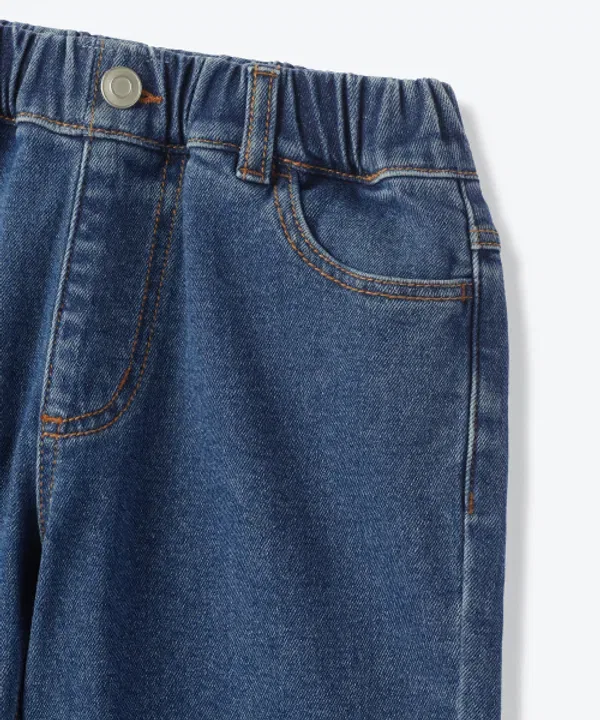 Джинсы утепленные прямого кроя на резинке, Musinsa Standard Kids, Medium Indigo — фото 4