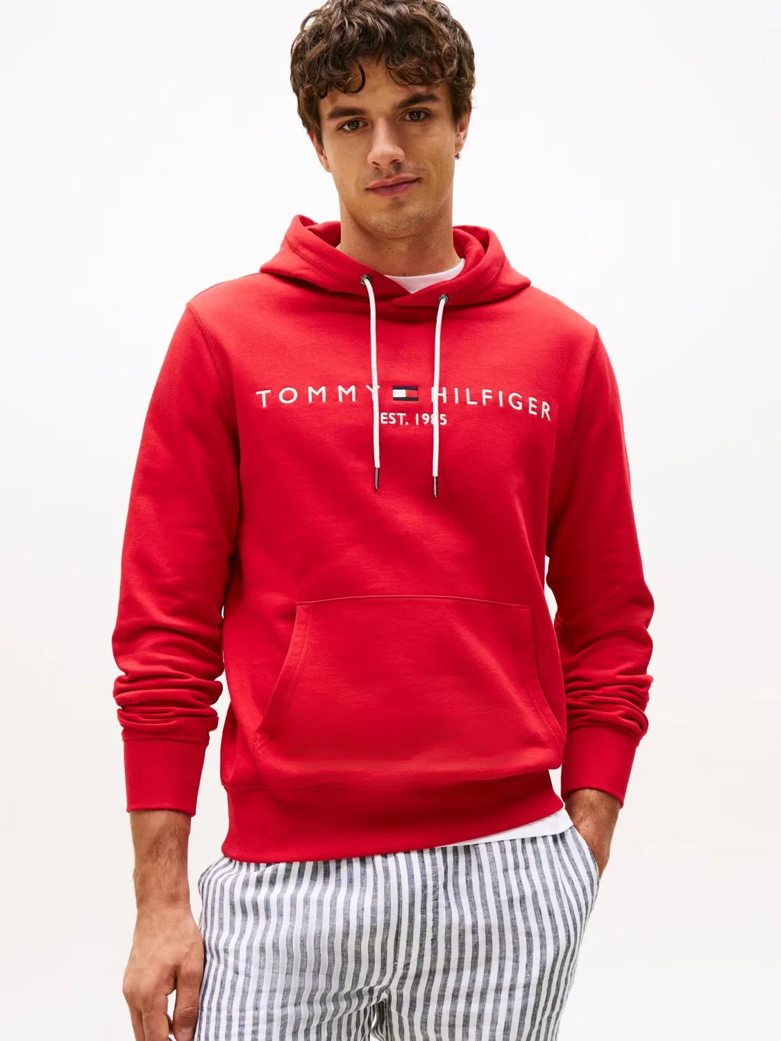 Худи с карманом-кенгуру Tommy Hilfiger, красный