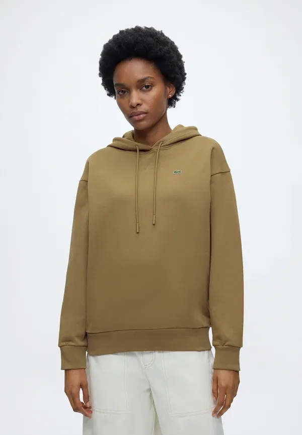Толстовка Lacoste коричневая, спортивная, с капюшоном