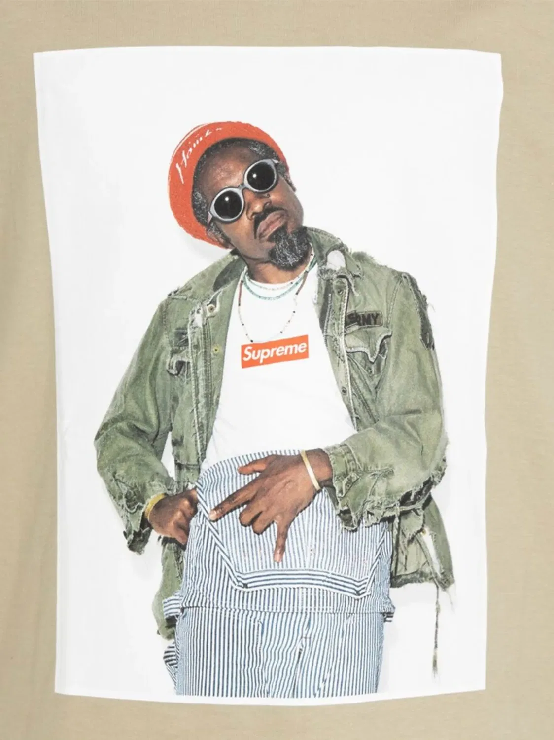 Футболка Andre 3000 хлопковая Supreme, нейтральные — фото 2
