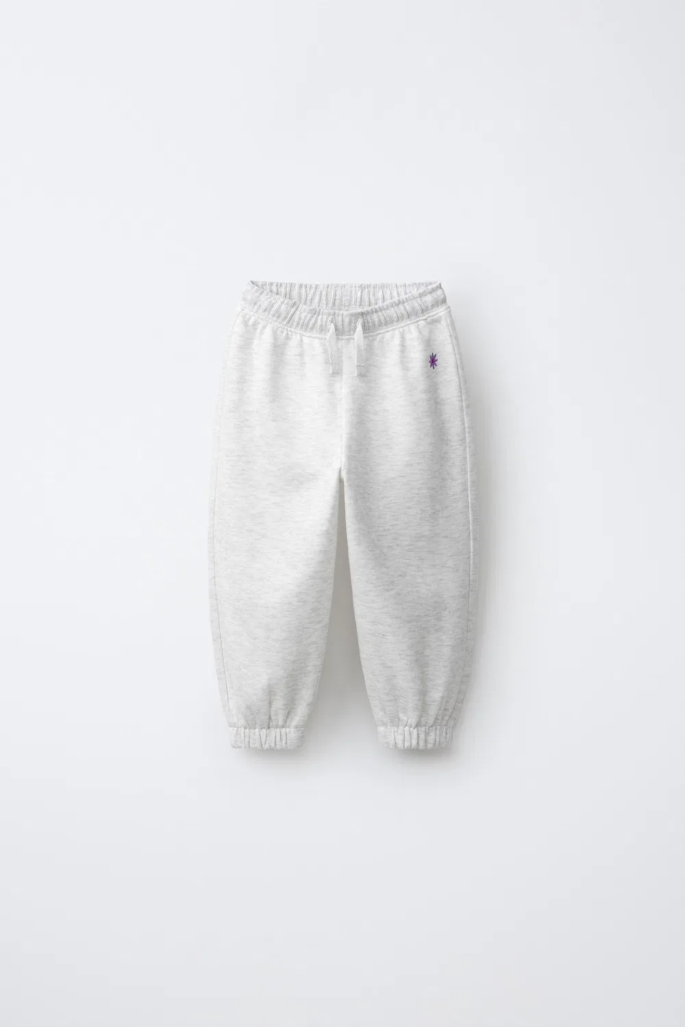 Плюшевые брюки с вышивкой в виде ромашек ZARA, Grey marl