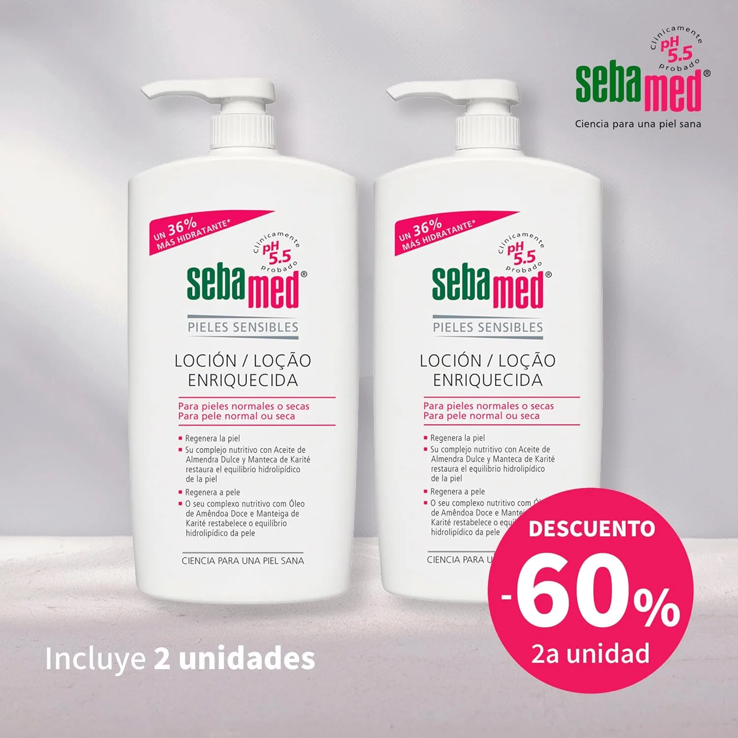 Лосьон для тела SEBAMED для сухой и чувствительной кожи, 2 x 750 мл, White — фото 2