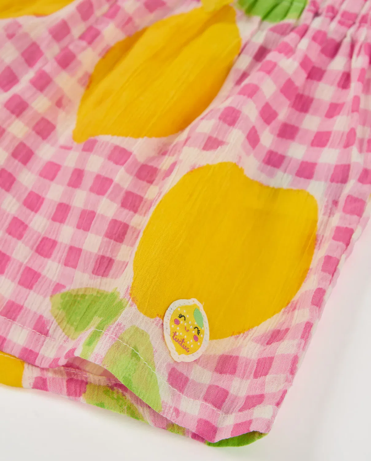 Детские шорты для девочек с принтом Lemon Print Tuc tuc, Rosa — фото 4