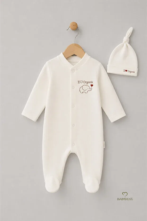 Детский комбинезон из органического хлопка Babyden'S, Ecru