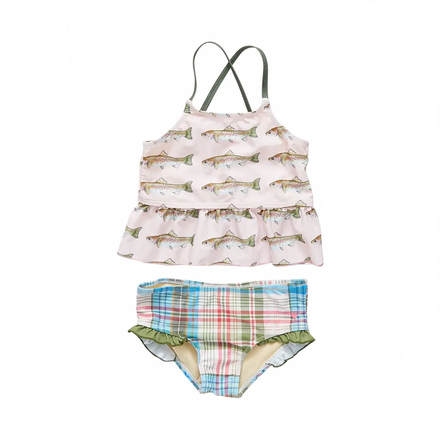 Детский раздельный купальник с принтом Joy Trout Pink Chicken, розовый