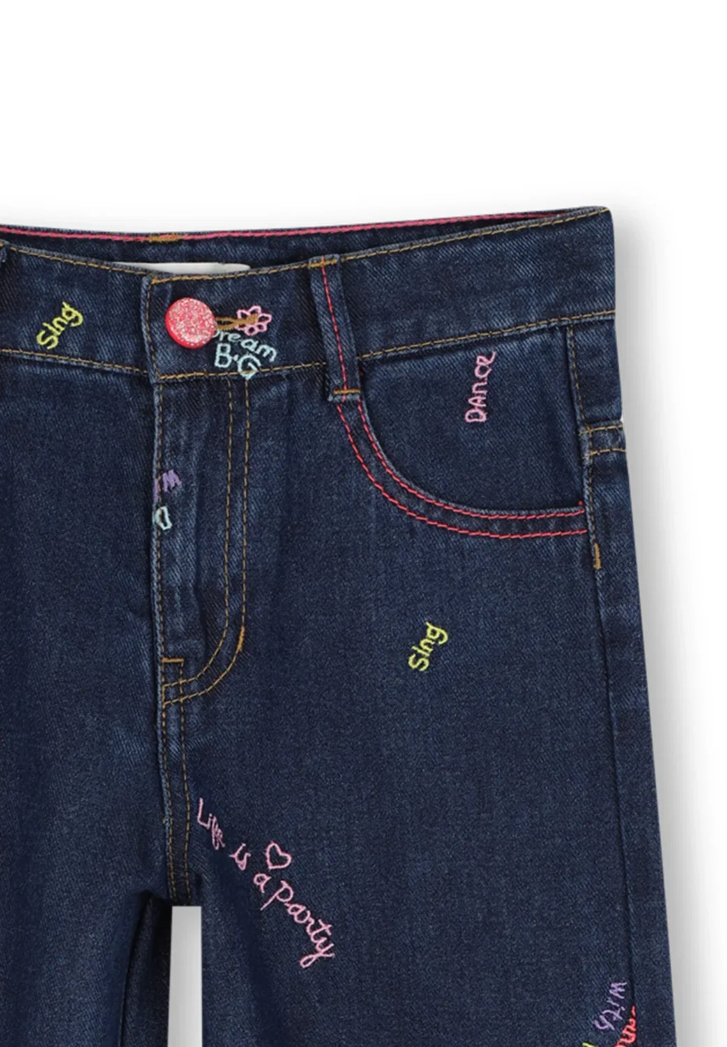 Джинсовые брюки для девочки - джинсы свободного кроя Billieblush, Denim Blue — фото 3