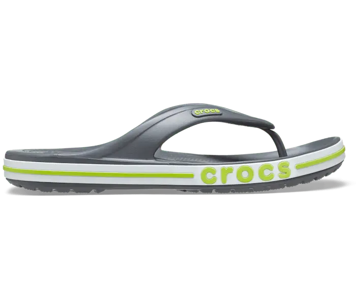 Шлепанцы Crocs Bayaband Flip, салатовый/серый/белый — фото 2