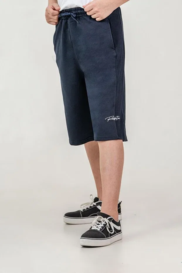Детские шорты для мальчиков с вышивкой Mışıl Kids, Navy Blue — фото 3