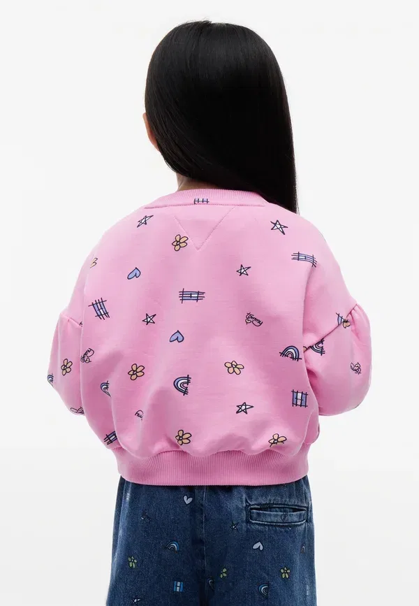 Свитшот с принтом Lg Emb Crew Neck Tommy Hilfiger, Pink Daisy, розовый — фото 3