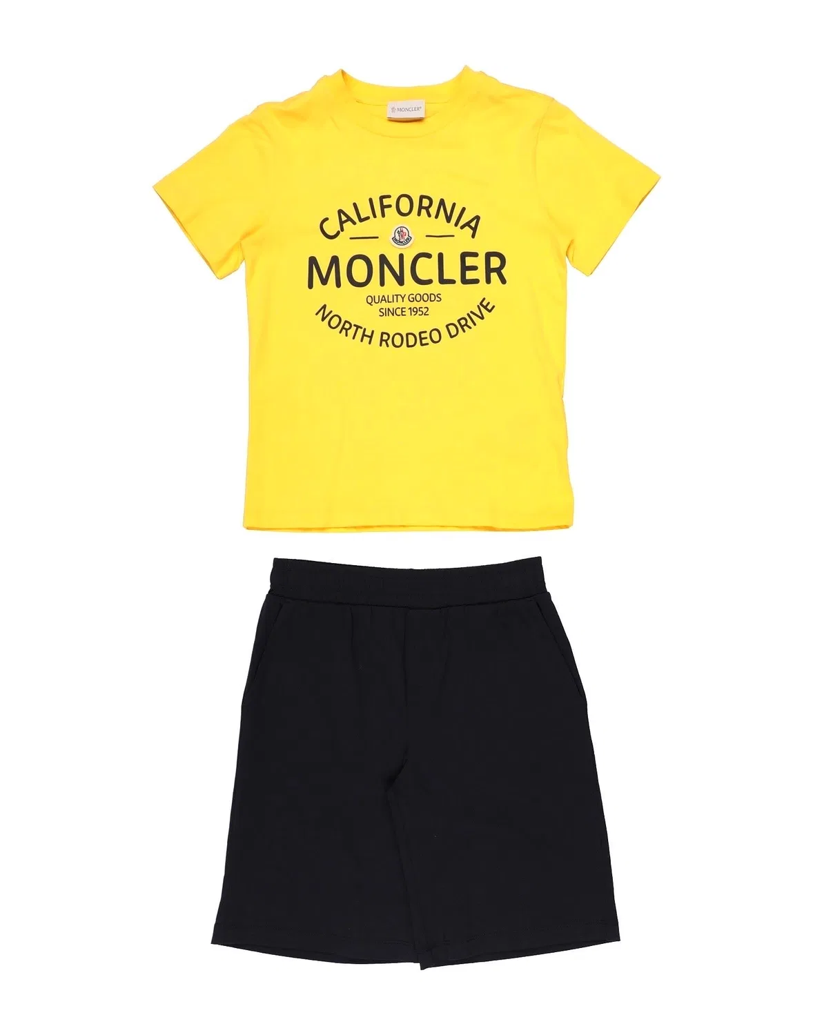 Подростковый джерсовый спортивный костюм с принтом Moncler, желтый