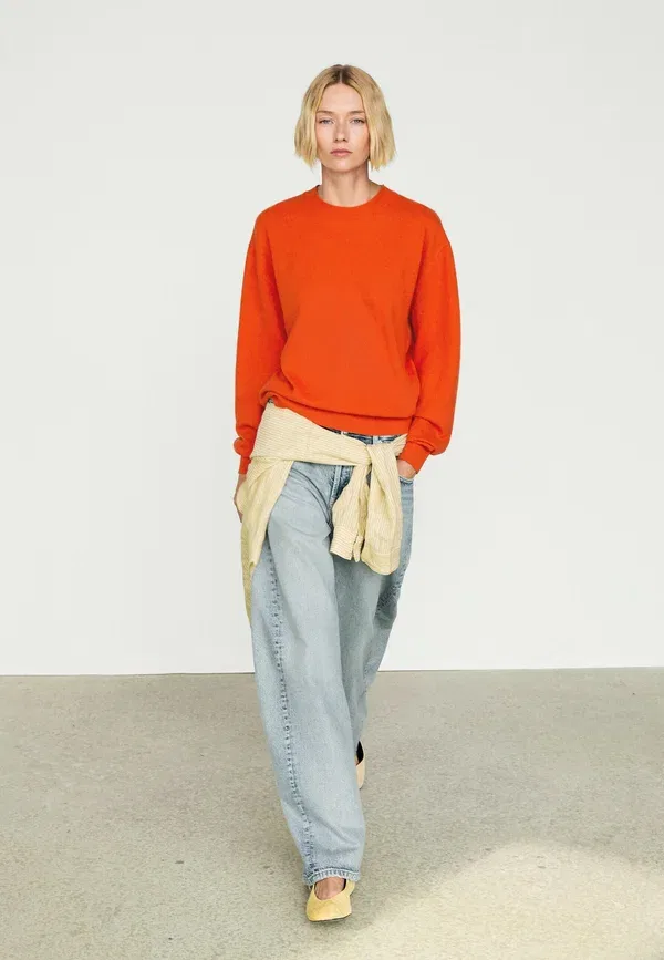 Джемпер из кашемира Jumper Massimo Dutti, оранжевый — фото 4