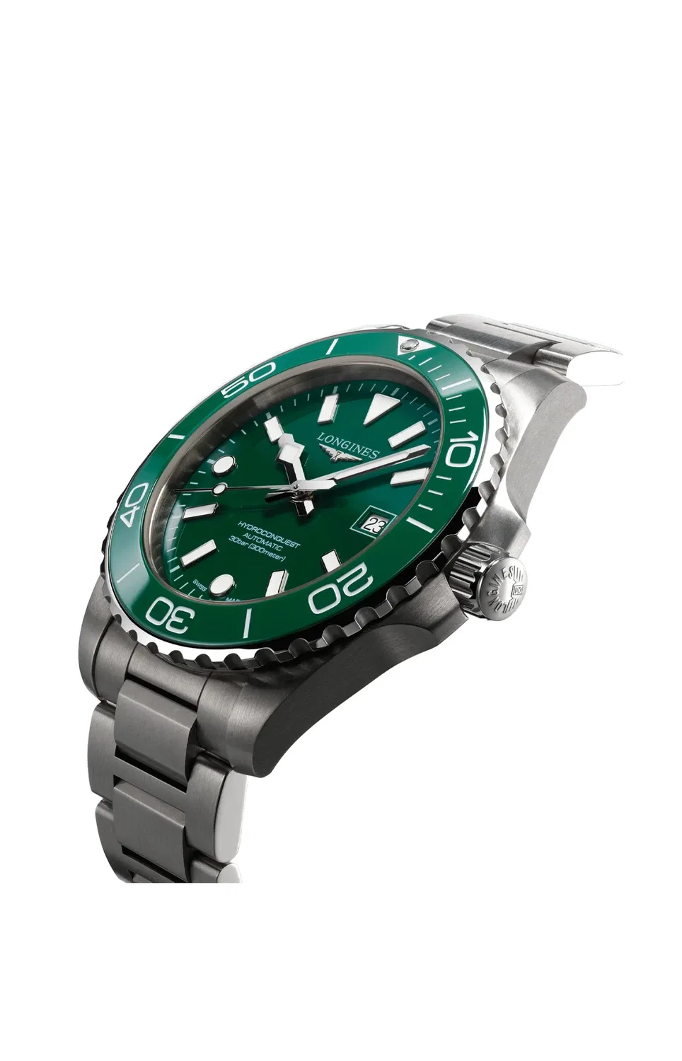 Гидроконквест 42 мм - L3.788.4.06.6 LONGINES, зеленый — фото 3