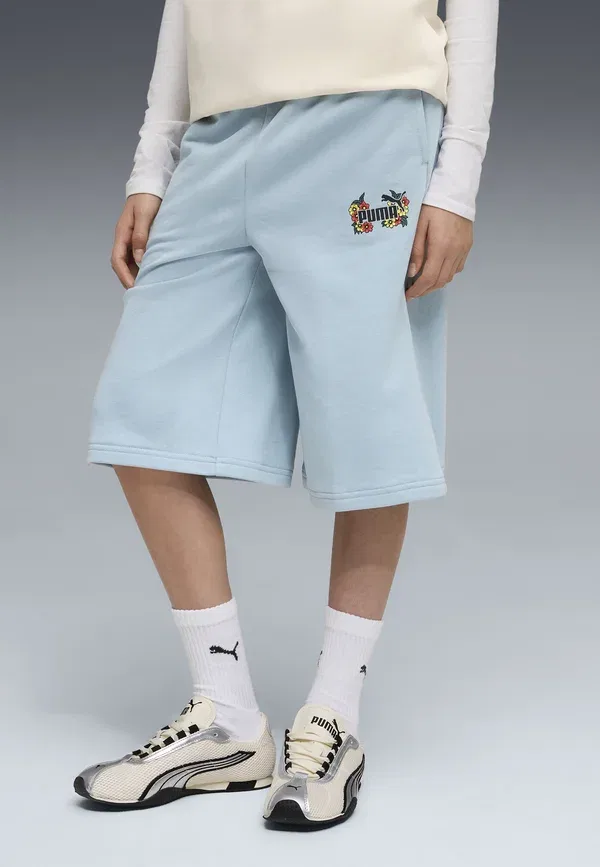 Шорты хлопковые Mid90S relaxed long shorts Puma, Seafoam — фото 2