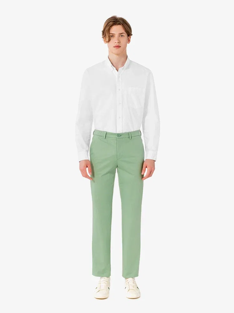 Чиносы зауженные LACOSTE, Apple Green — фото 2