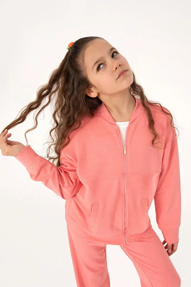 Детский кардиган для девочек с длинным рукавом Neon Pink Zippered Knitted U.S. Polo Assn., Multicolor