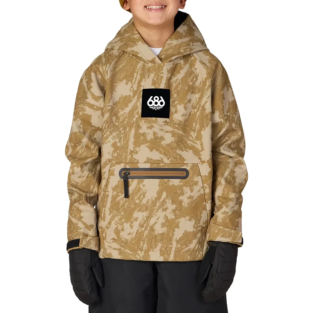Худи водонепроницаемое с капюшоном 686, Bronze Scratch Camo