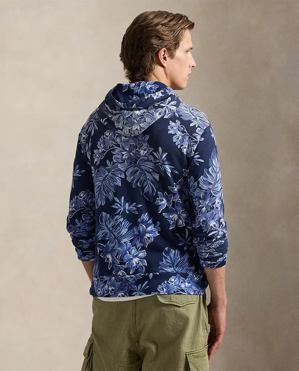 Мужская худи из футера с принтом Polo Ralph Lauren, Light Blue / Navy — фото 2