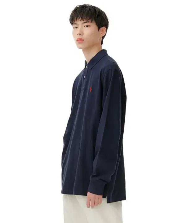 Футболка поло с длинным рукавом сетчатая Slim Fit, Polo Ralph Lauren, синий — фото 2