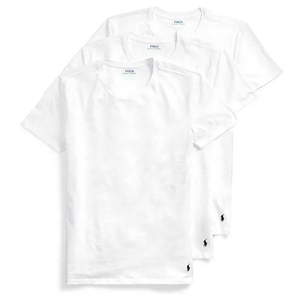 Футболка с коротким рукавом комплект 3 шт Polo Ralph Lauren, белый — фото 3