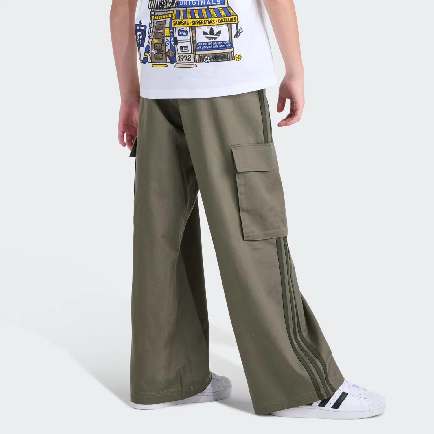 Детские брюки карго свободного кроя Originals 3-Stripes Cargo Adidas Originals, оливковый
