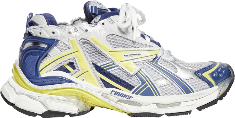 

Кроссовки Balenciaga Runner Sneaker White Blue Yellow, белый