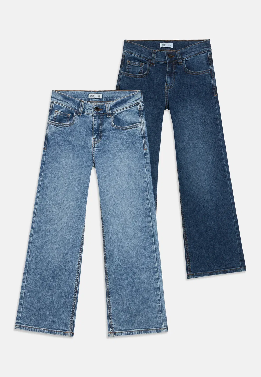 Джинсы прямого кроя Nkfrose, комплект из 2 штук Name It, Stone Blue Denim/Dark-Blue Denim — фото 3