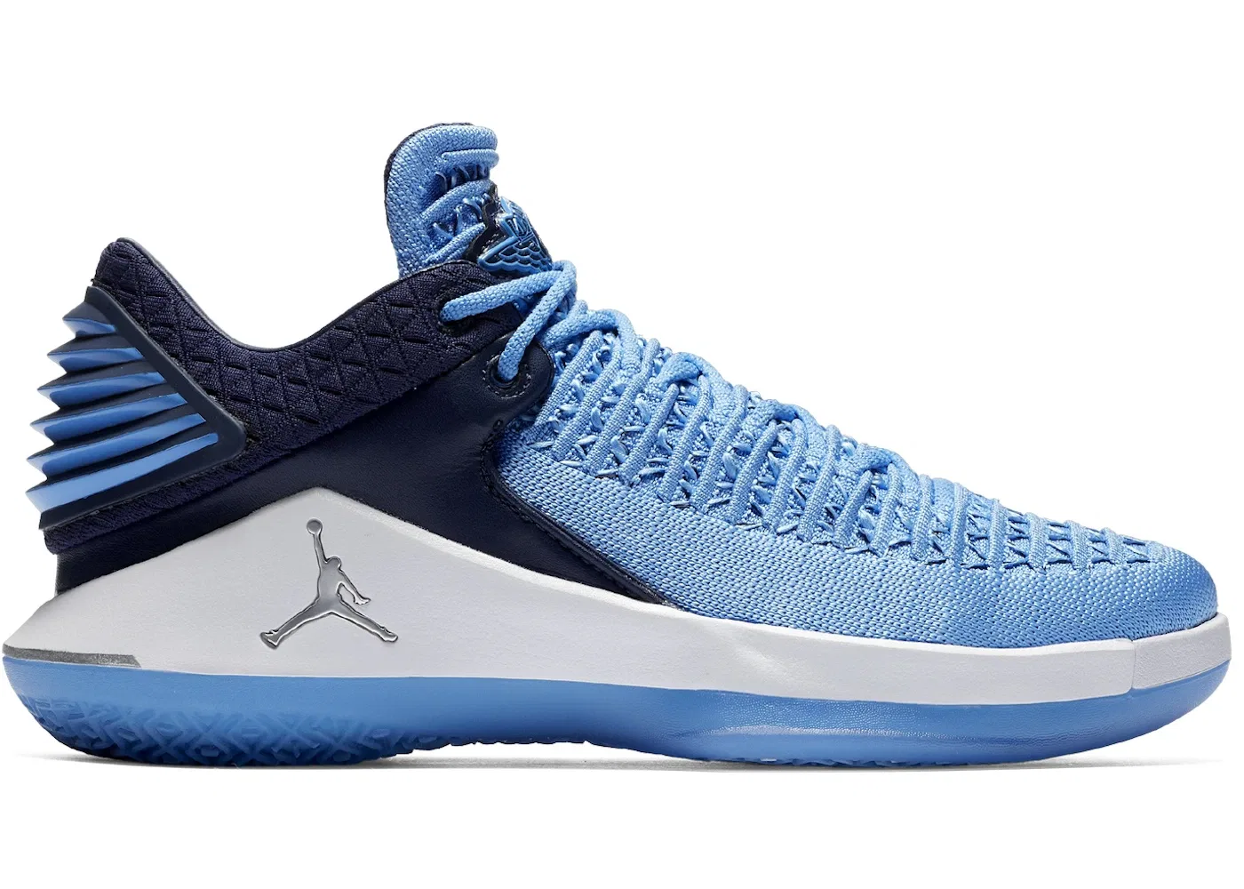 Детские кроссовки для мальчиков с высокой производительностью Jordan XXXII Low Jordan, University Blue/Black/White/Metallic Silver