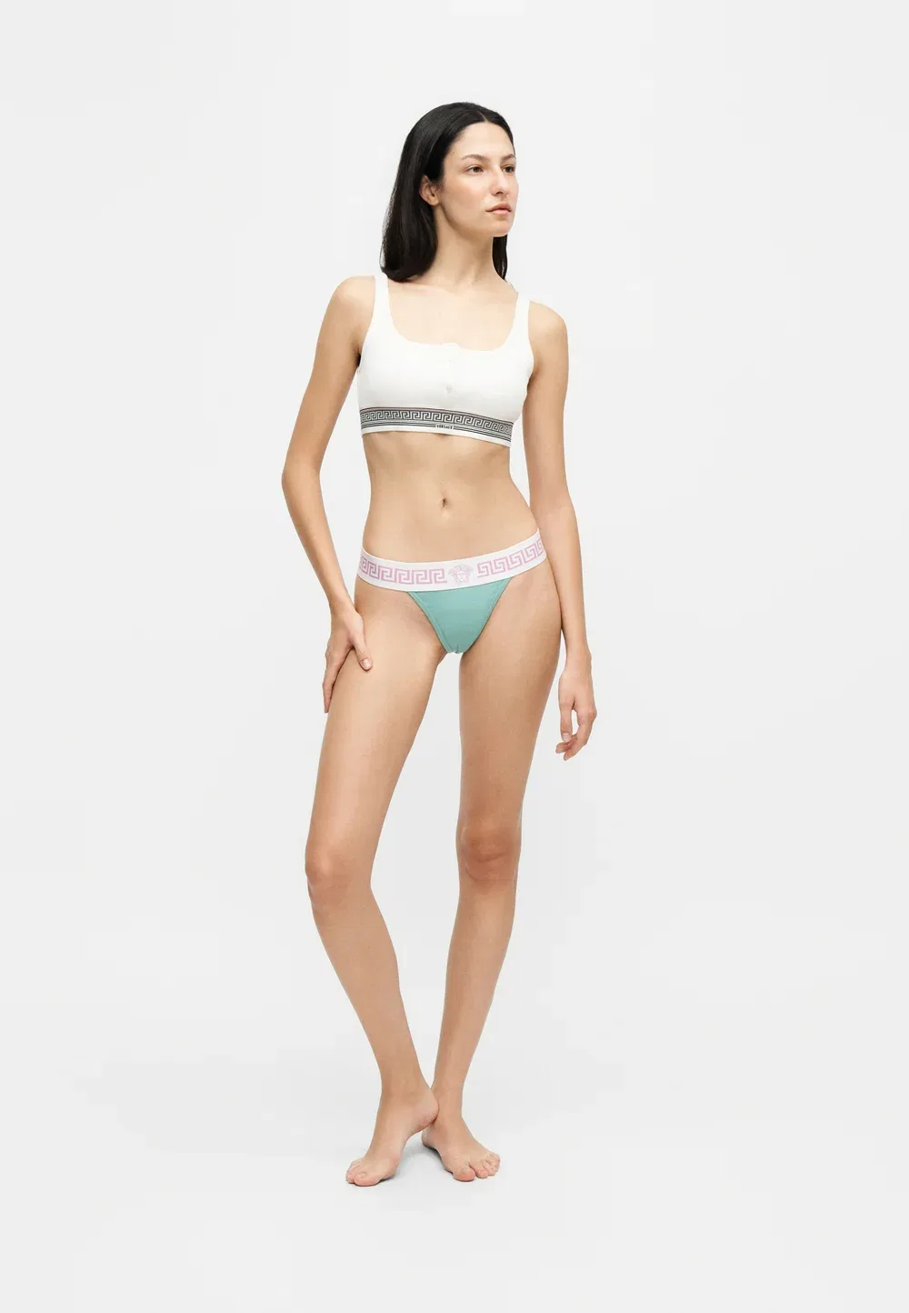 Трусики Versace, Sea Green/White/Lilac — фото 2