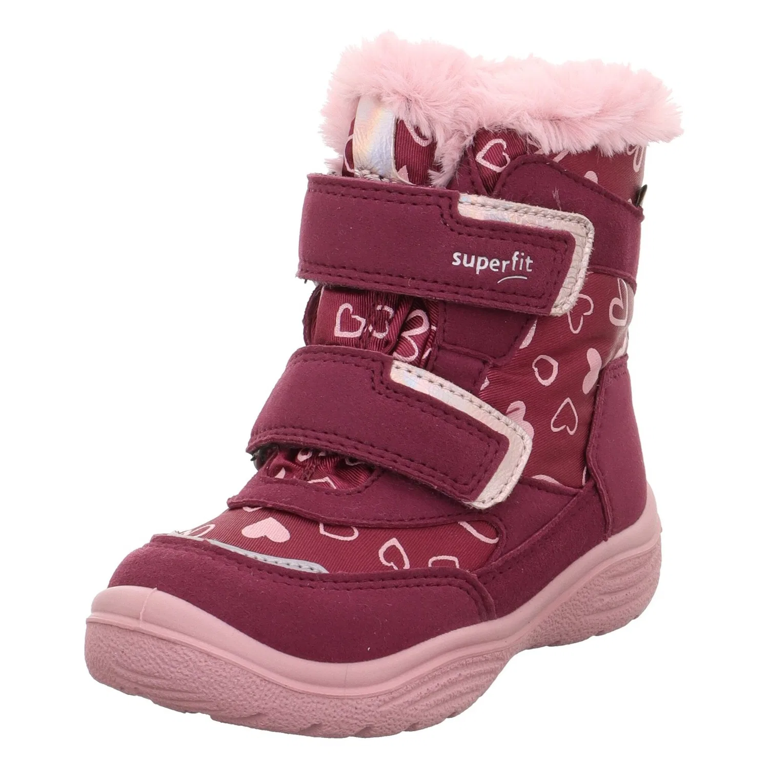 Детские снежные ботинки с мембраной Gore-Tex Crystal Superfit, Dark Red-Pink