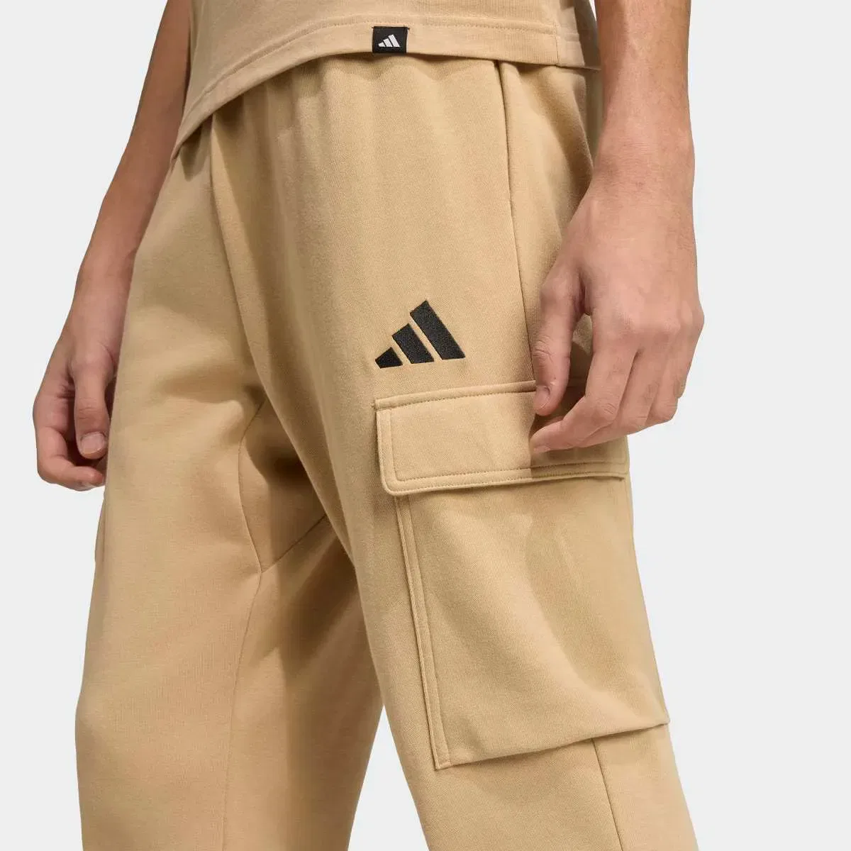 Мужские спортивные штаны из футера Essentials Feelcozy French Terry Cuffed adidas, Marrón — фото 4