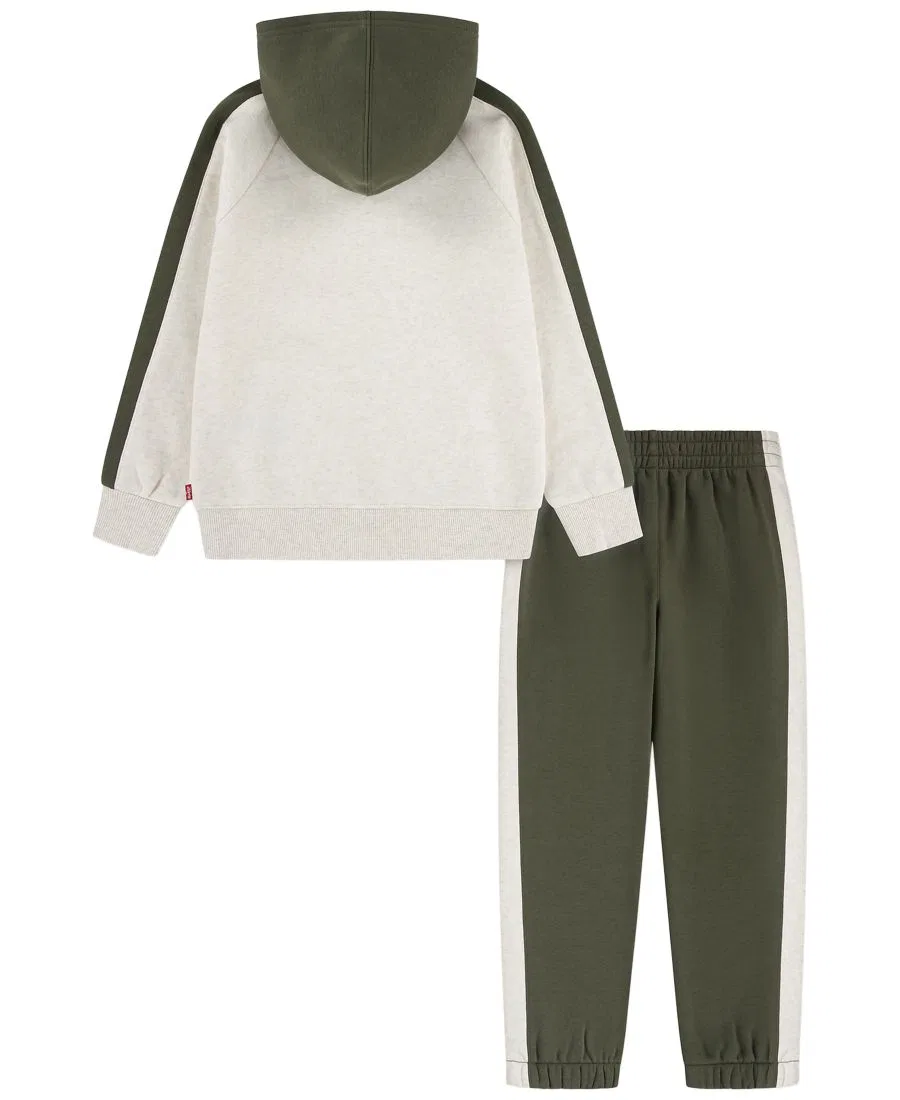 Комплект из худи и спортивных брюк с цветовой блокировкой Levi's, White/Green — фото 2