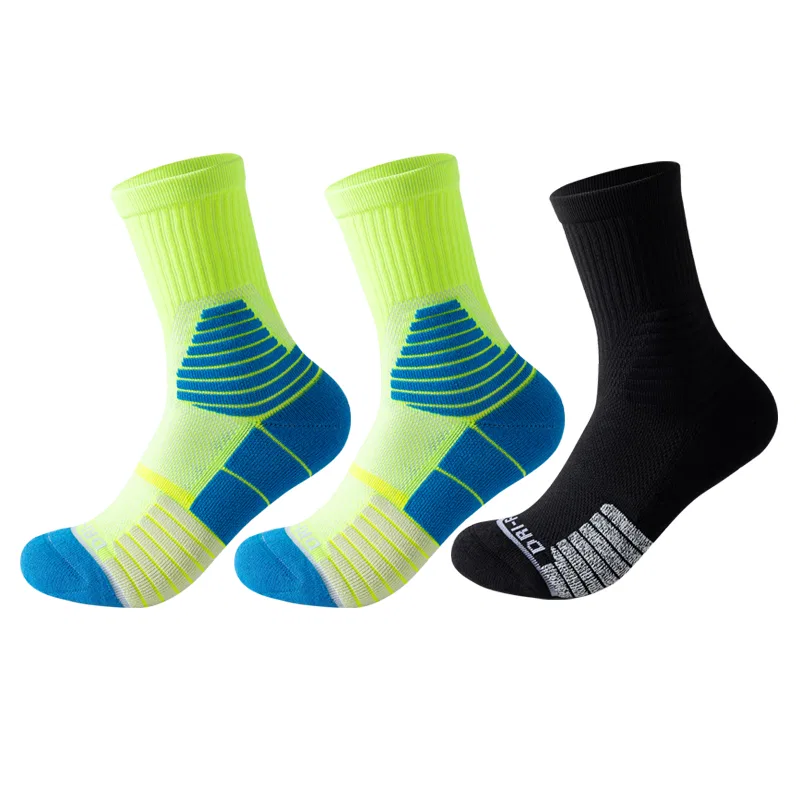 Детские баскетбольные носки с принтом, комплект из 3 пар, Trend Party Series, MIIOW, Green Blue 2+Black Gray 1