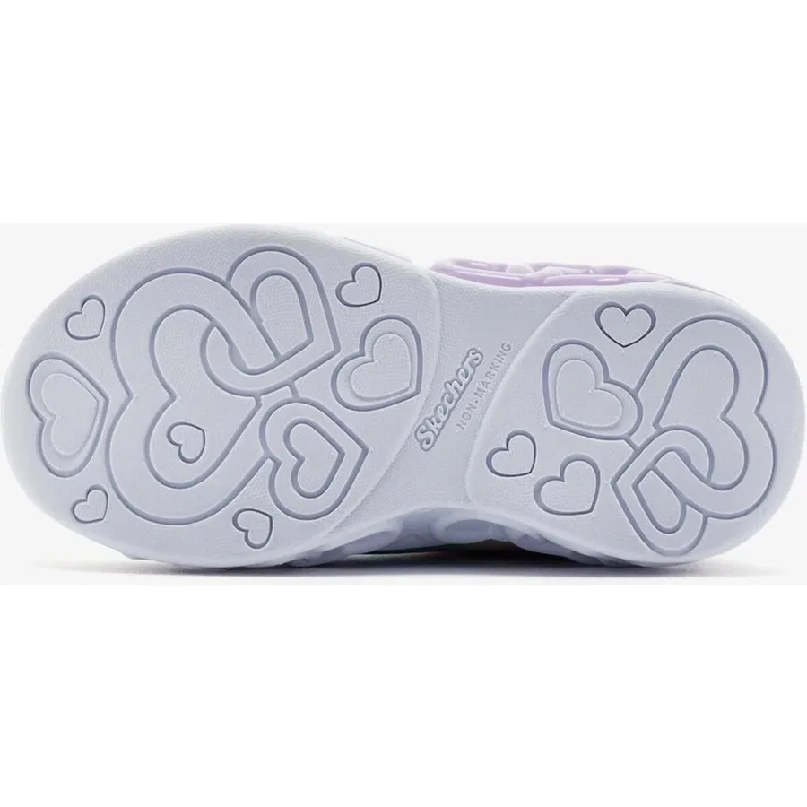 Детские кроссовки с подсветкой Infinite Heart Lights Eternal Shimmer Skechers, Серо-розовый — фото 4