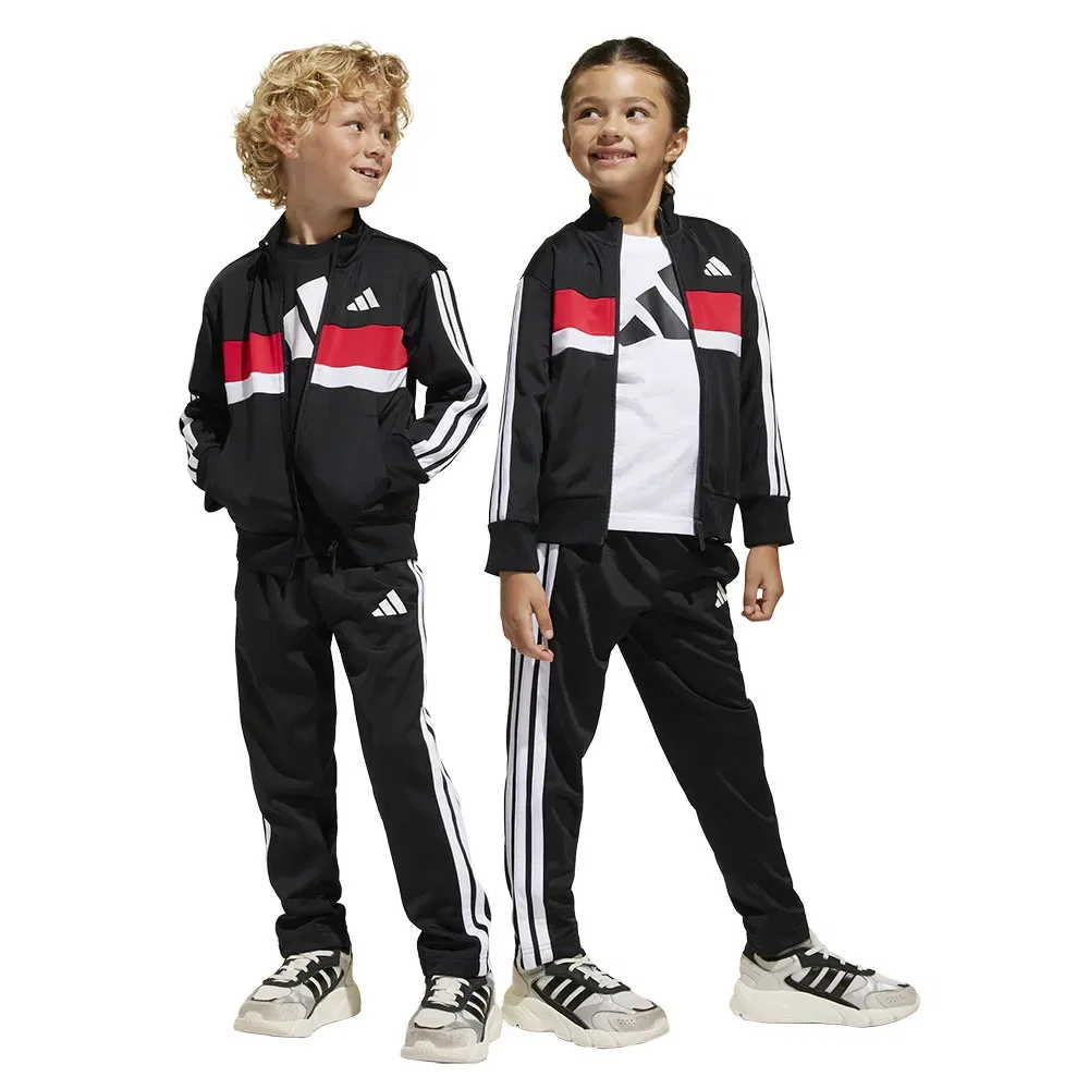 Детский спортивный костюм с принтом Tiberio 3 Stripes Tricot Adidas, Black