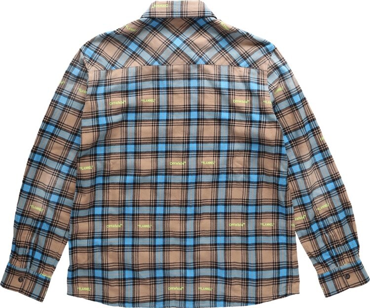 Рубашка Off-White Helvet Patt Check Flannel Skate Shirt 'Camel', разноцветный — фото 3
