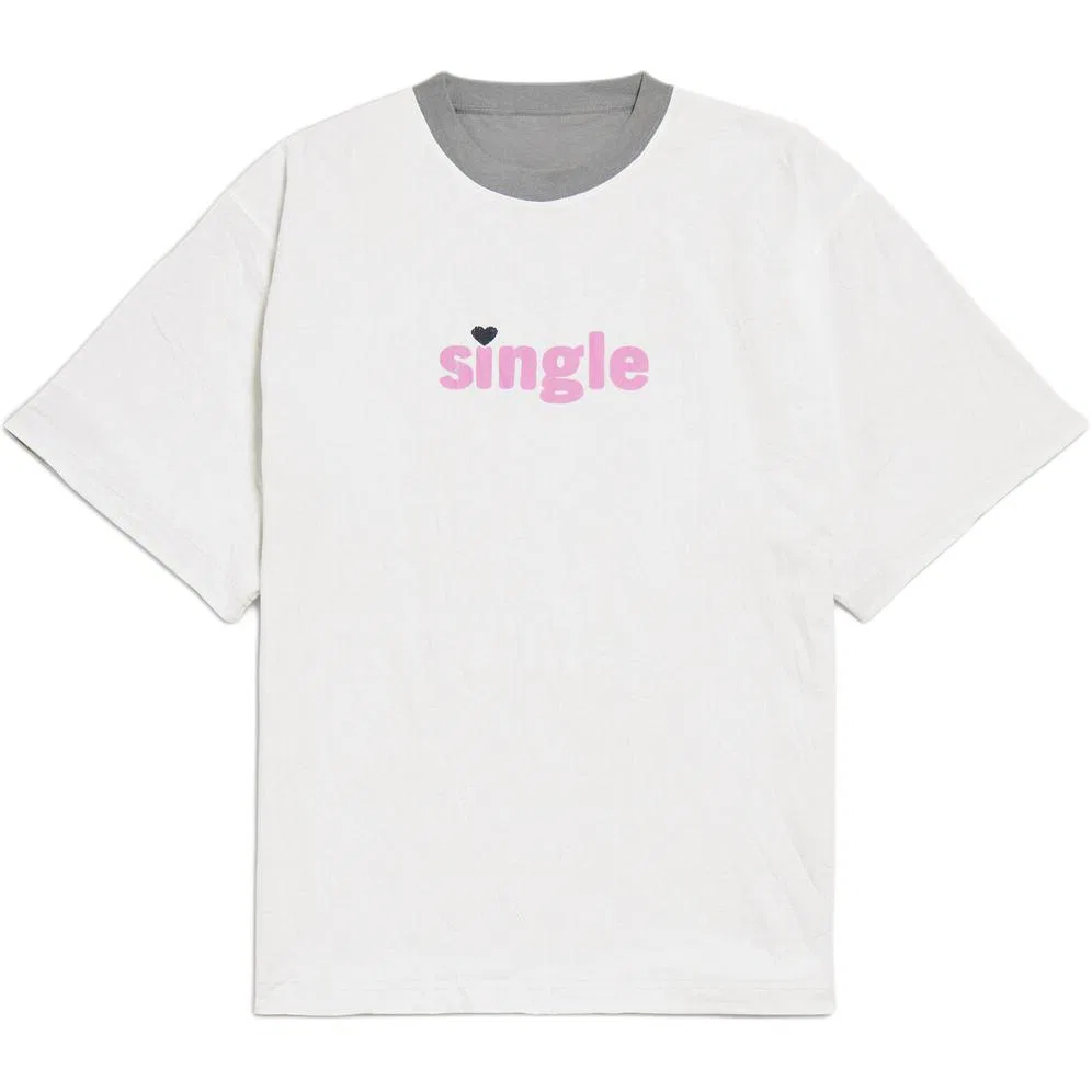 Футболка с круглым вырезом, свободная посадка, Balenciaga, Gray/White