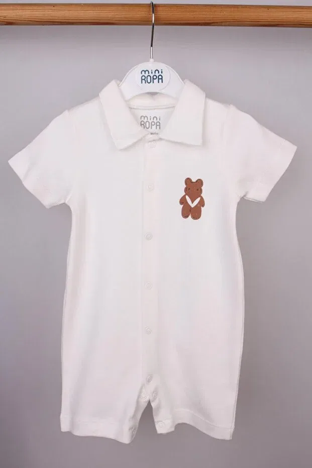 Детский комбинезон для мальчиков с коротким рукавом Mini Ropa, Ecru — фото 2