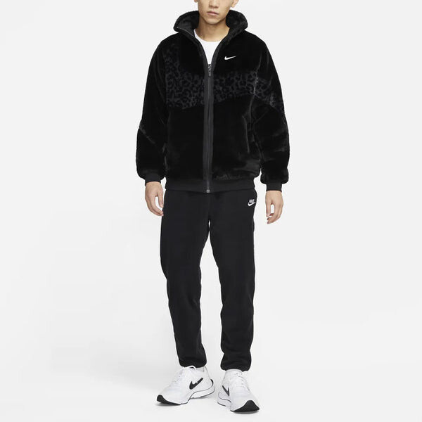 Куртка Nike Sportswear Swoosh Logo Casual FleeceJacket Men Black, черный — фото 3